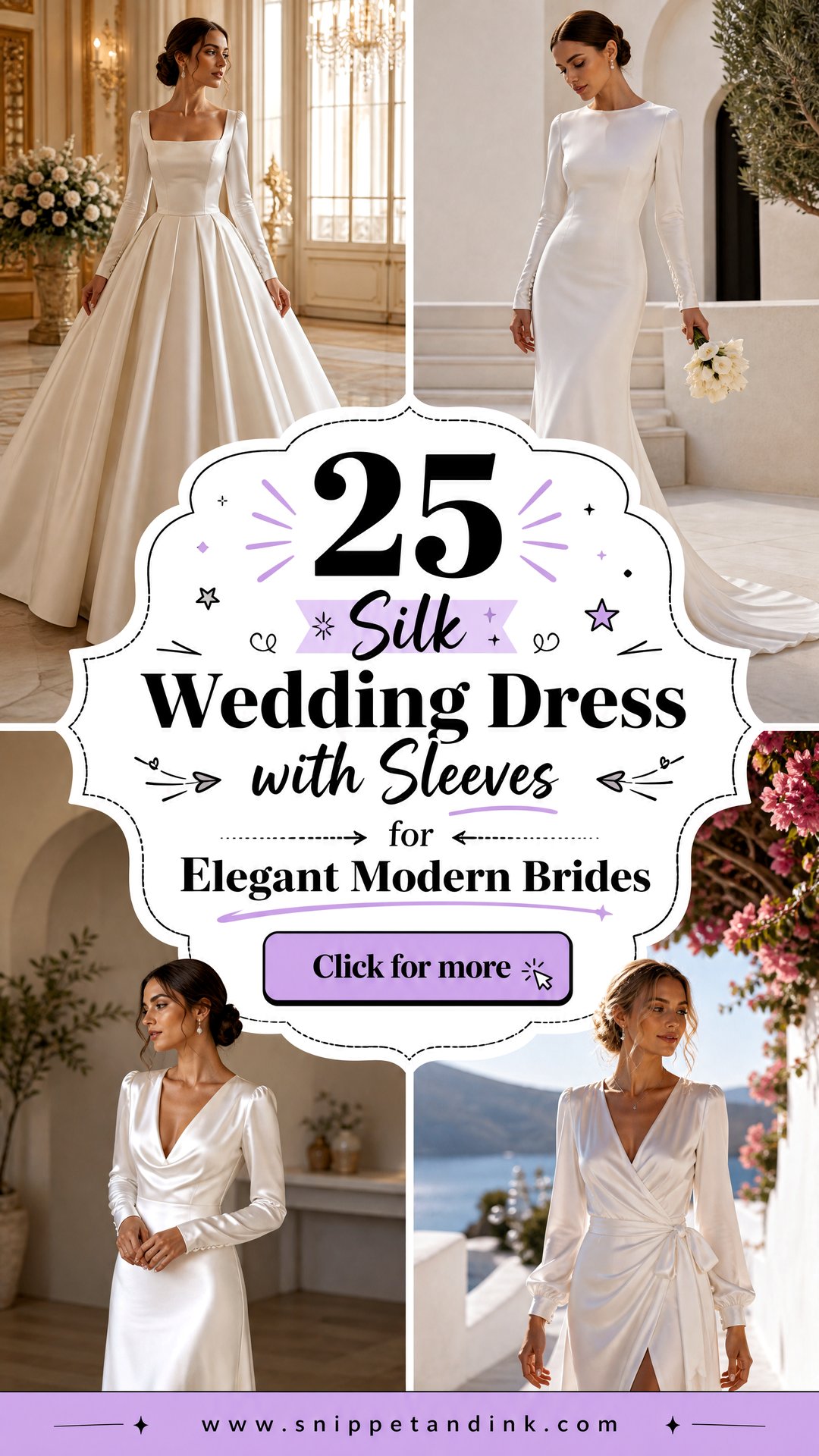 25 Silk Wedding Dress with Sleeves for Elegant Modern Brides - 25 Silk Wedding Dress with Sleeves for Elegant Modern Brides