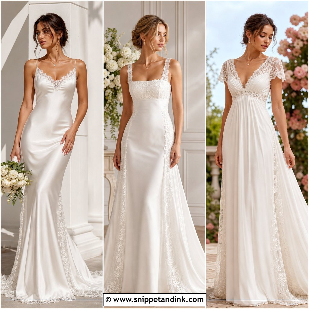 25 Silk and Lace Wedding Dress Ideas for Romantic Brides