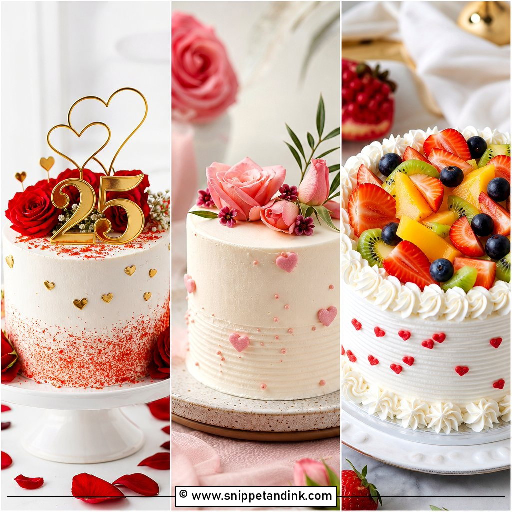 25 Simple Anniversary Cake Designs Romantic Party Ideas