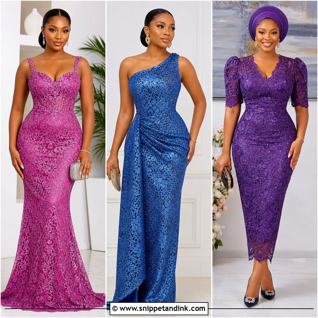 25 Simple Aso Ebi Lace Gown Styles