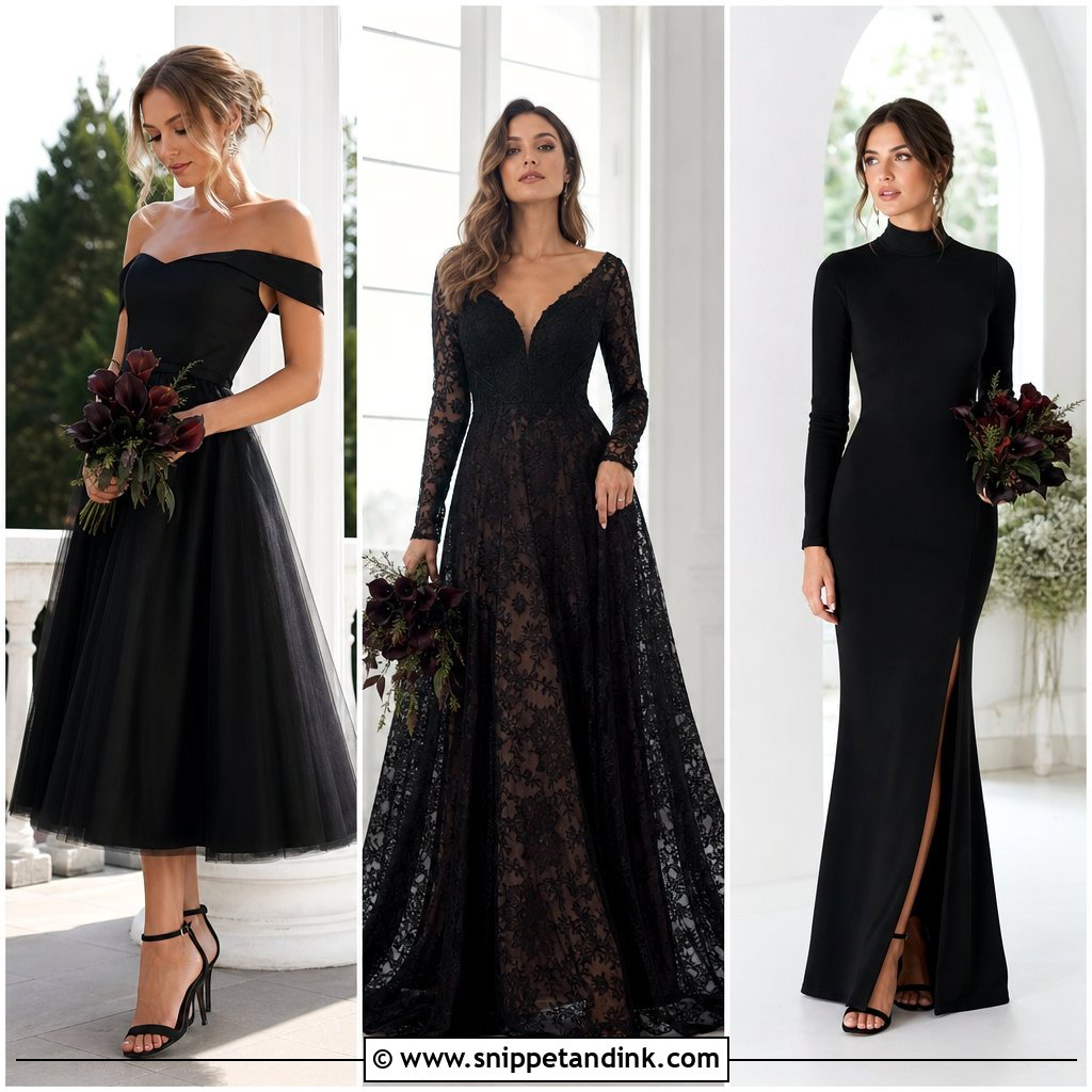 25 Simple Black Wedding Dress Ideas for Bold Modern Brides
