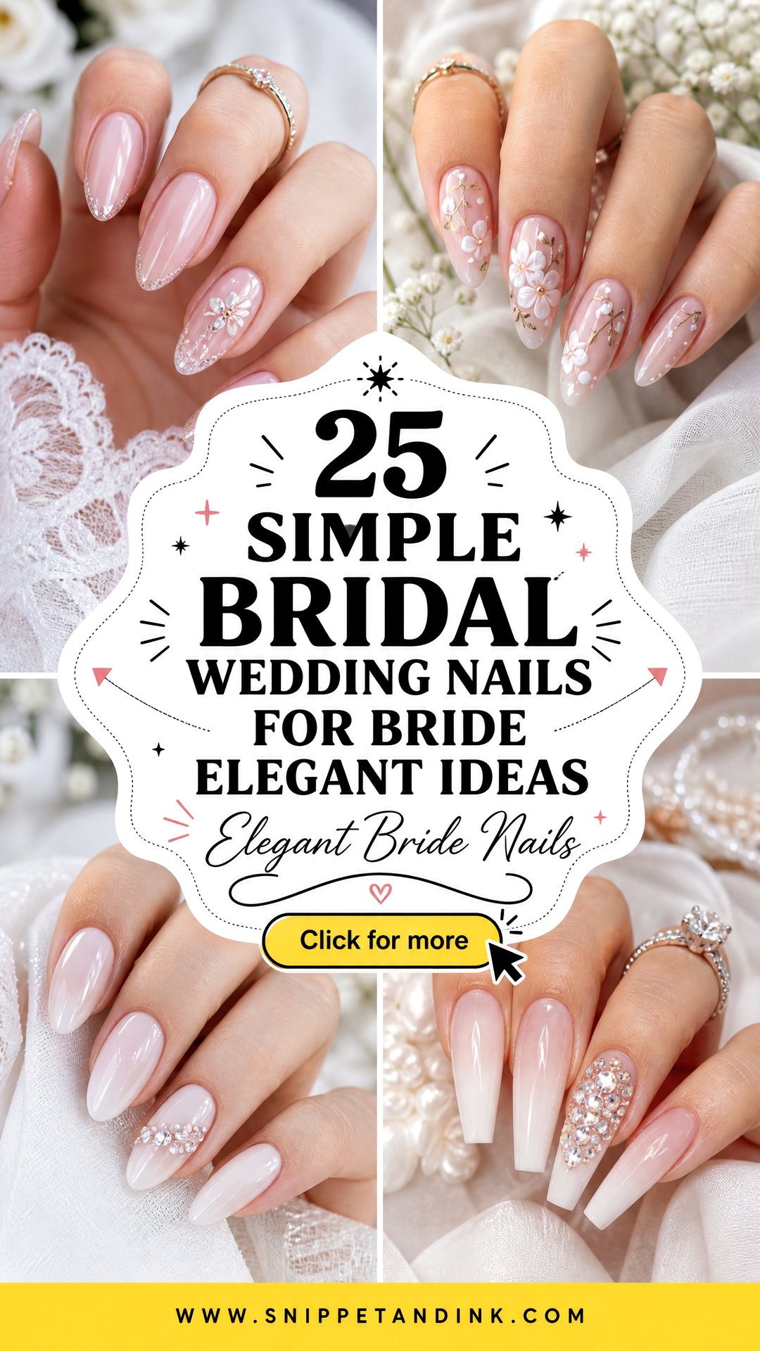 25 Simple Bridal Wedding Nails for Bride Elegant Ideas - 25 Simple Bridal Wedding Nails for Bride: Elegant Ideas
