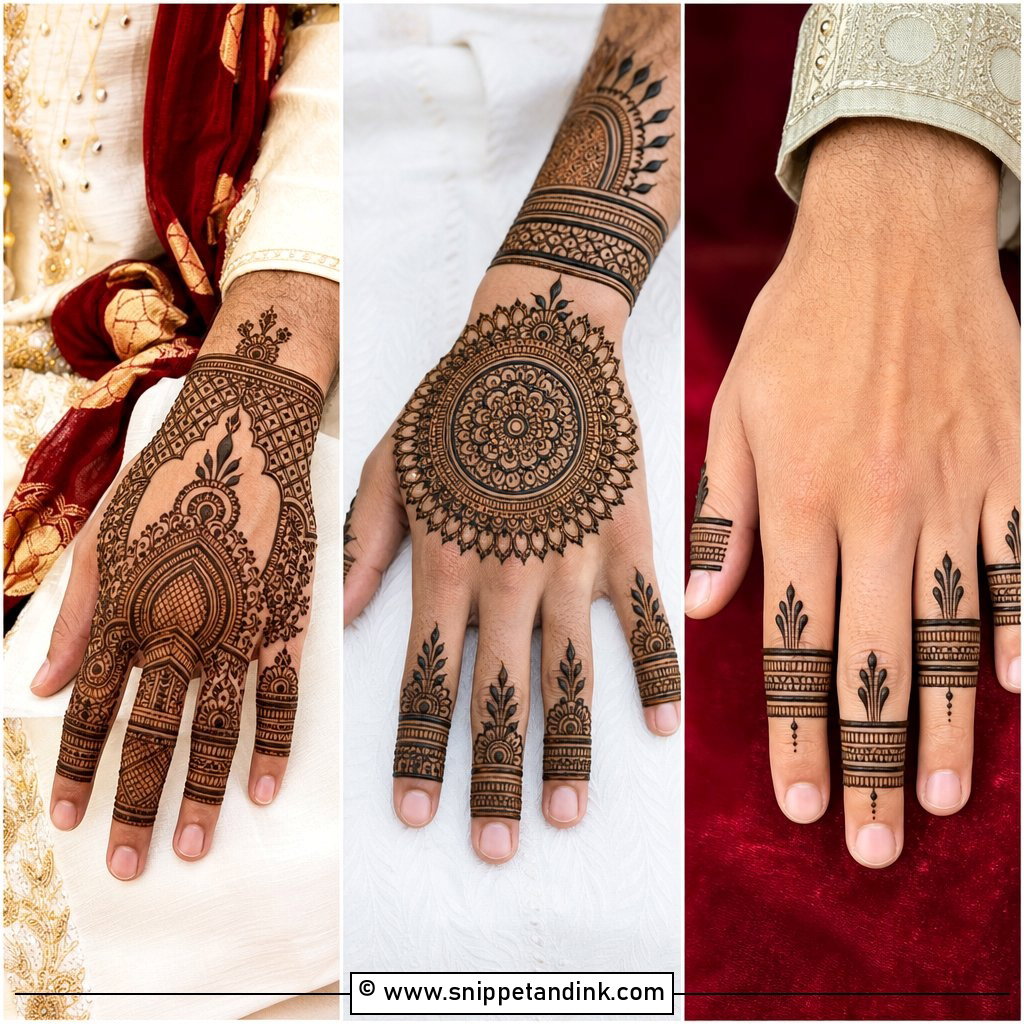 25 Simple Groom Mehndi Design for Men Ideas with Bold Style