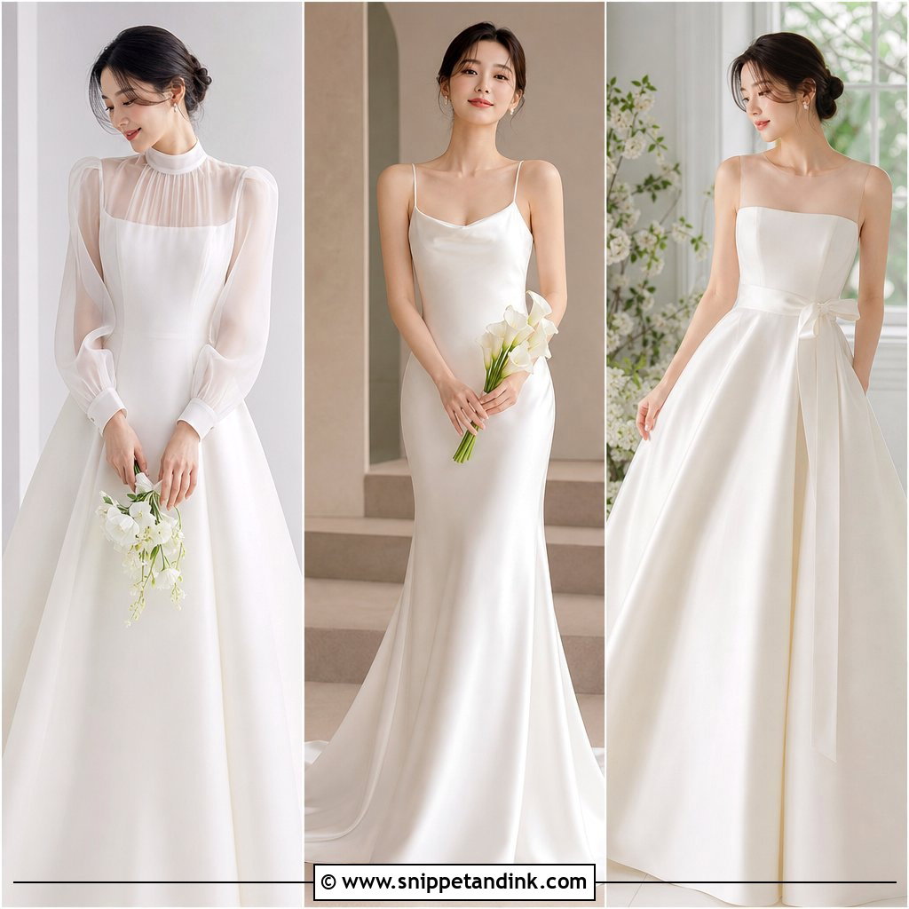 25 Simple Korean Wedding Dress Ideas