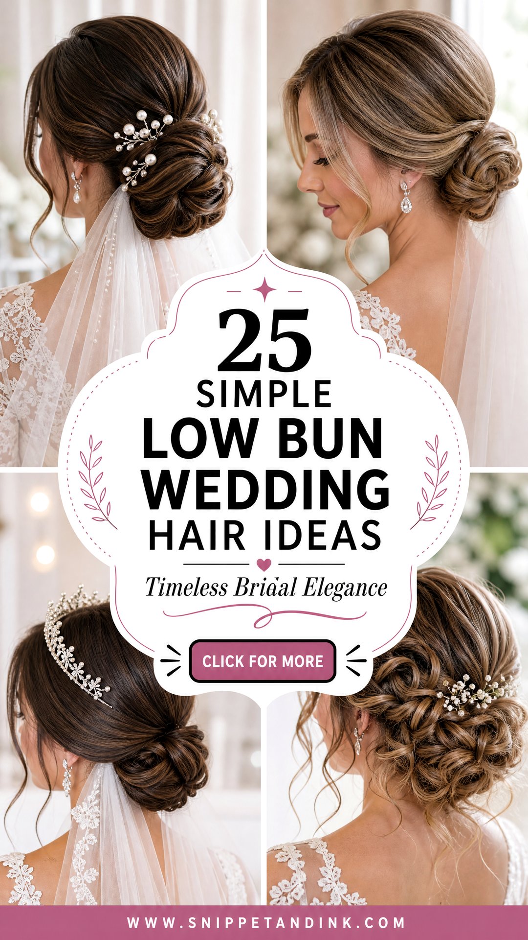 25 Simple Low Bun Wedding Hair Ideas for Timeless Elegance - 25 Simple Low Bun Wedding Hair Ideas for Timeless Elegance