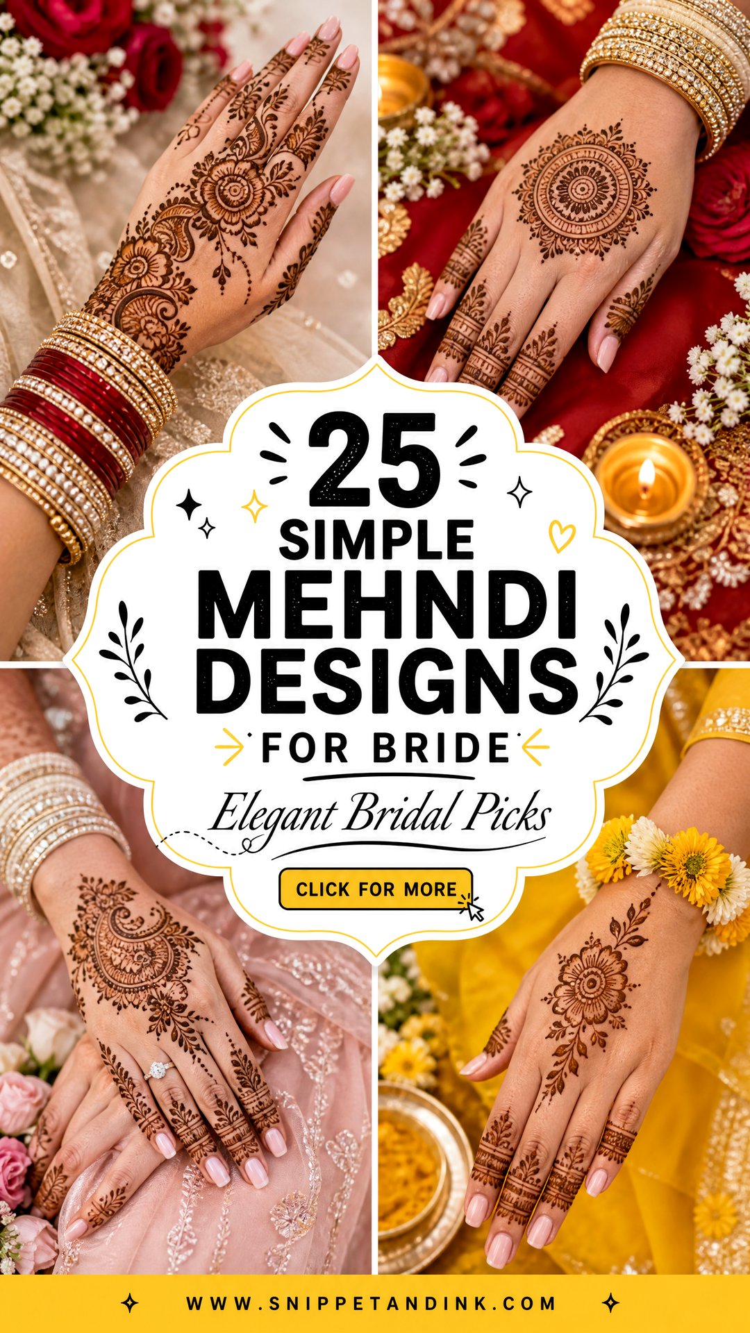 25 Simple Mehndi Designs for Bride Elegant Wedding Picks - 25 Simple Mehndi Designs for Bride: Elegant Wedding Picks