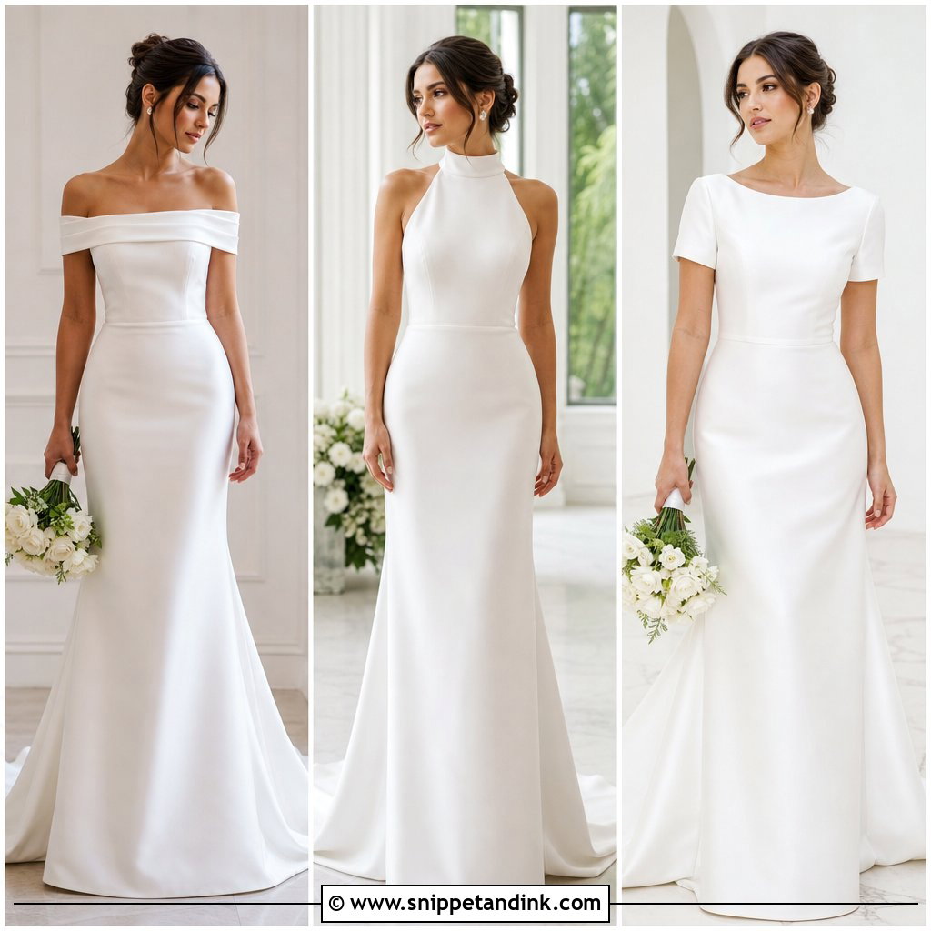 25 Simple Satin Wedding Dress Ideas