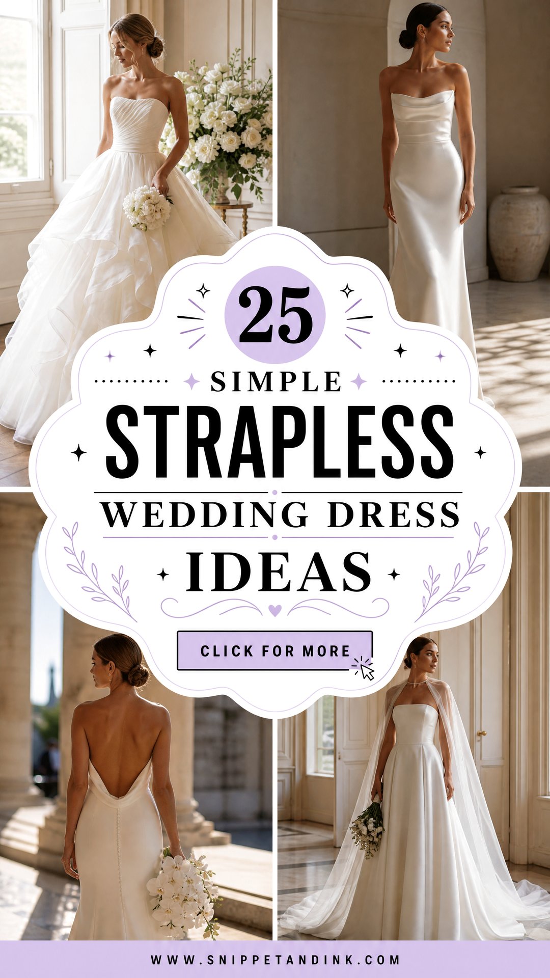 25 Simple Strapless Wedding Dress Ideas Elegant Bridal Looks - 25 Simple Strapless Wedding Dress Ideas: Elegant Bridal Looks