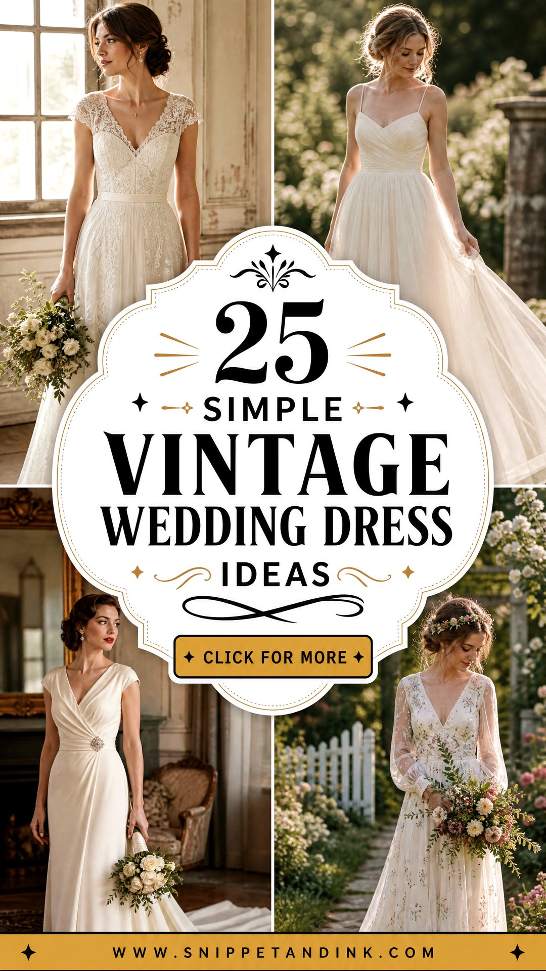 25 Simple Vintage Wedding Dress Ideas Timeless Bridal Looks - 25 Simple Vintage Wedding Dress Ideas: Timeless Bridal Looks
