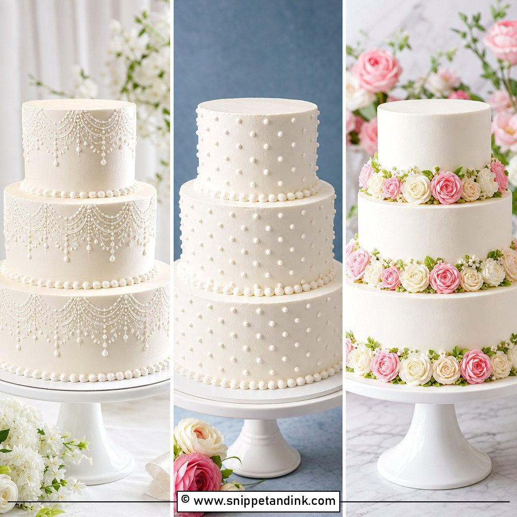 25 Simple Wedding Cake Piping Ideas for Pretty Finishes