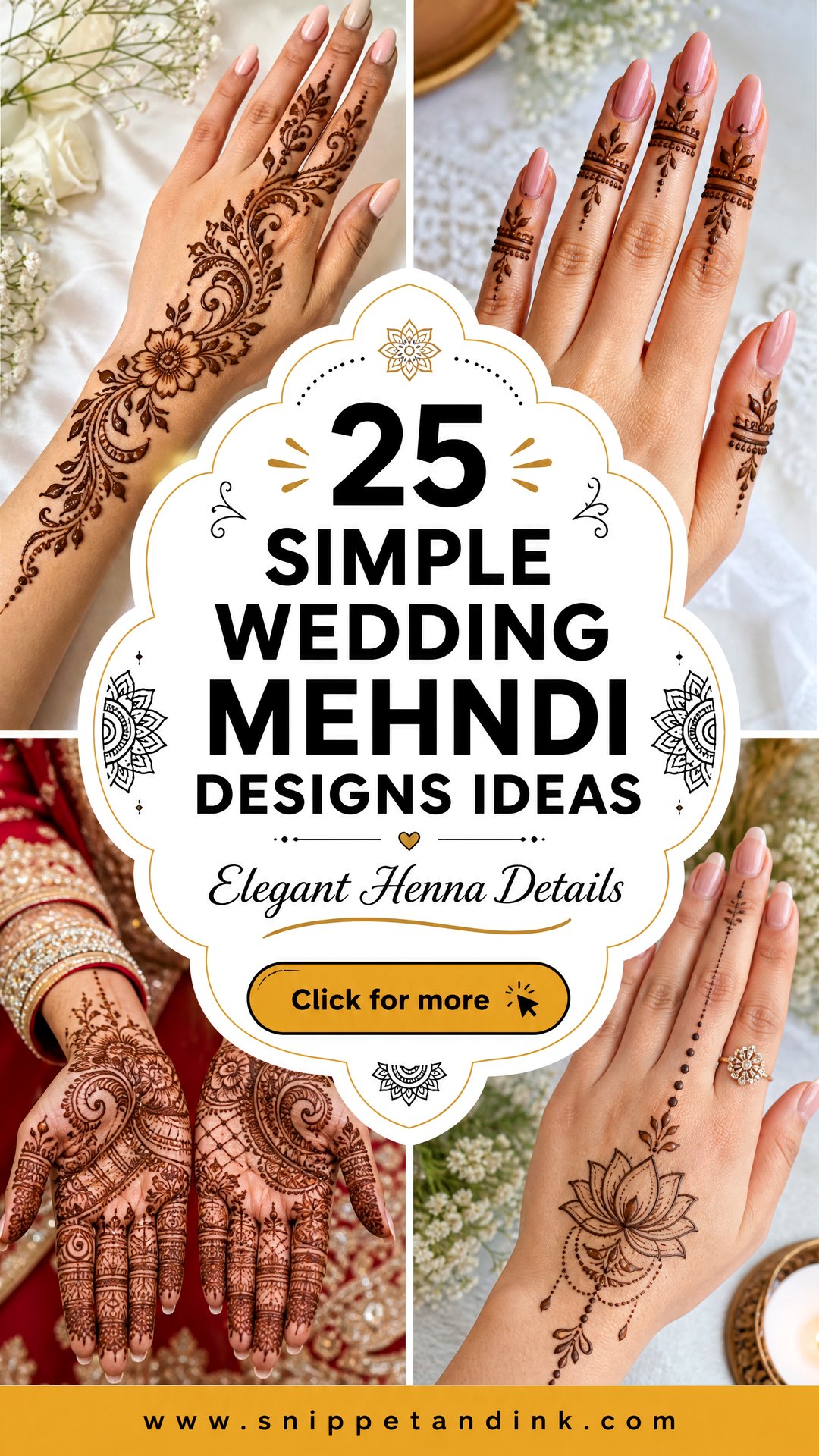 25 Simple Wedding Mehndi Designs for Elegant Brides - 25 Simple Wedding Mehndi Designs for Elegant Brides