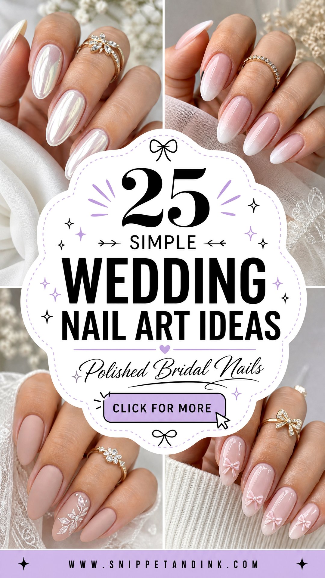 25 Simple Wedding Nail Art Ideas for Polished Brides - 25 Simple Wedding Nail Art Ideas for Polished Brides