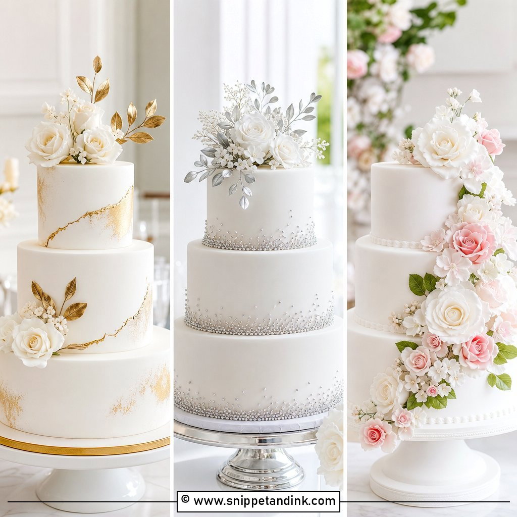 25 Simple White 3 Tier Wedding Cake Ideas for Elegance