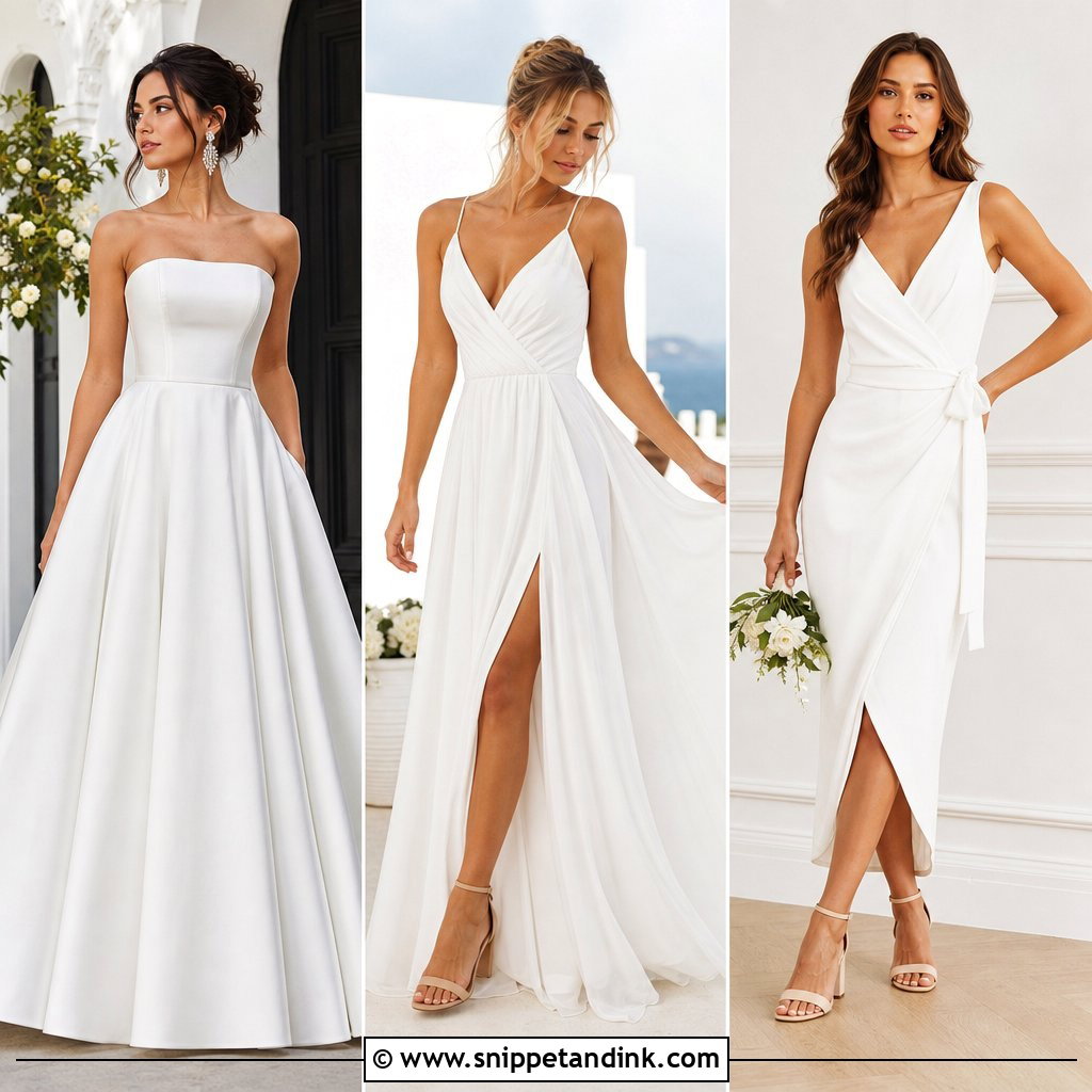 25 Simple White Gown Ideas: Elegant Styles for Brides and Guests