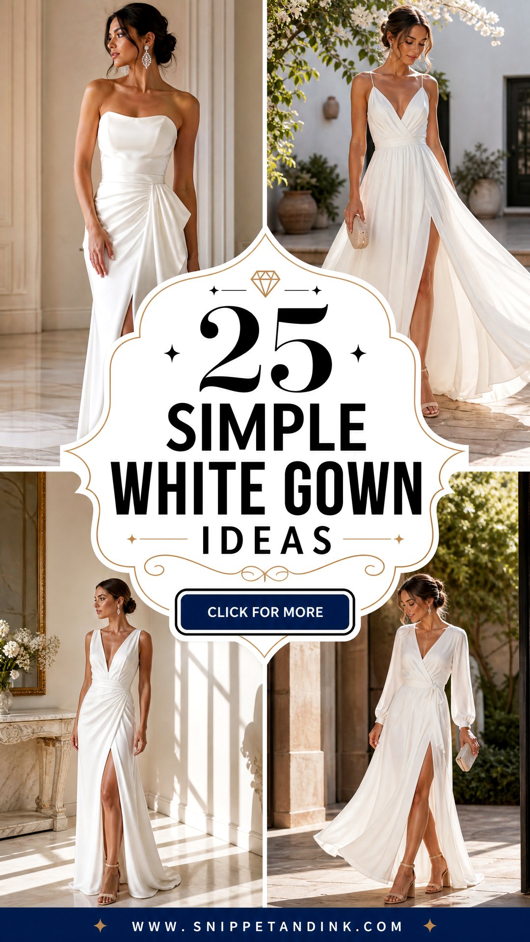 25 Simple White Gown Ideas Elegant Styles for Brides and Guests - 25 Simple White Gown Ideas: Elegant Styles for Brides and Guests