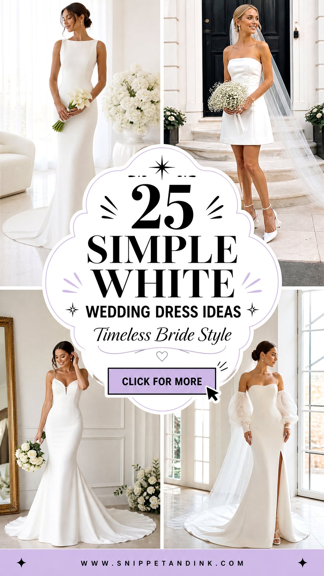 25 Simple White Wedding Dress Ideas for Timeless Brides - 25 Simple White Wedding Dress Ideas for Timeless Brides
