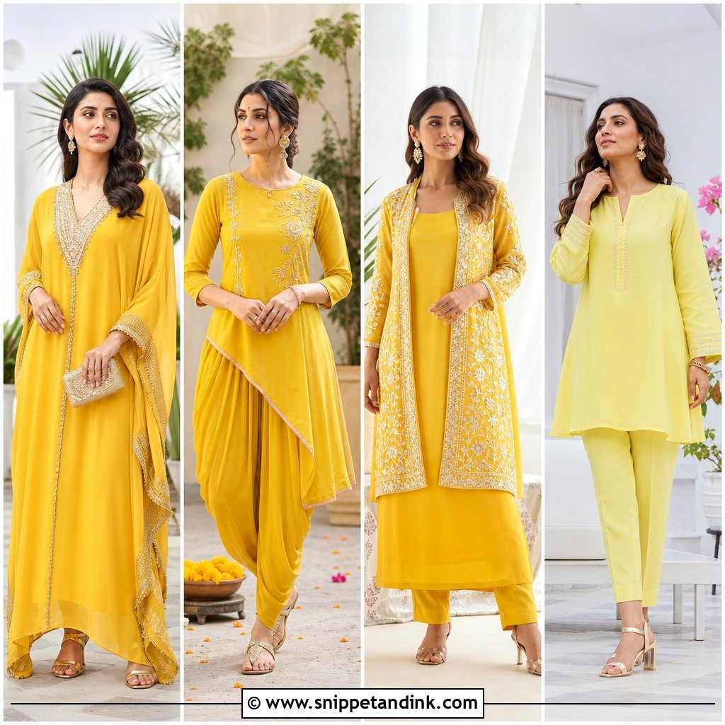 25 Simple Yellow Dress for Haldi Function Ideas: Festive Looks