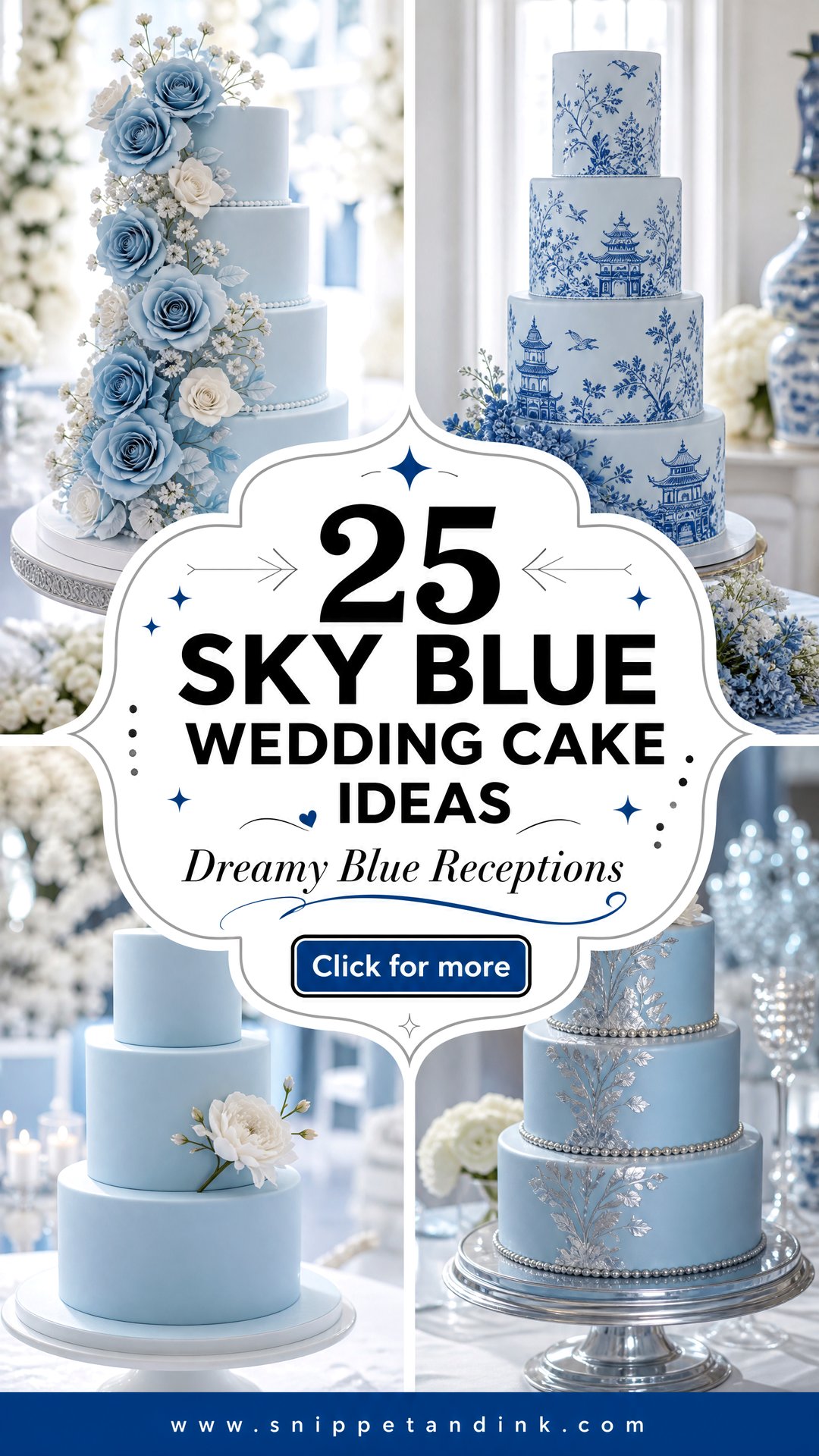 25 Sky Blue Wedding Cake Ideas for Dreamy Receptions - 25 Sky Blue Wedding Cake Ideas for Dreamy Receptions