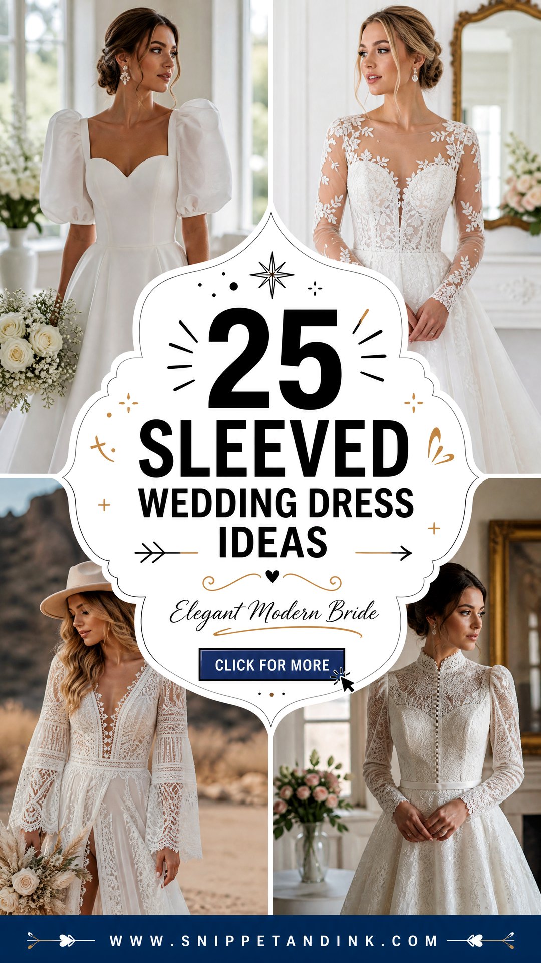 25 Sleeved Wedding Dress Ideas for Elegant Modern Brides - 25 Sleeved Wedding Dress Ideas for Elegant Modern Brides