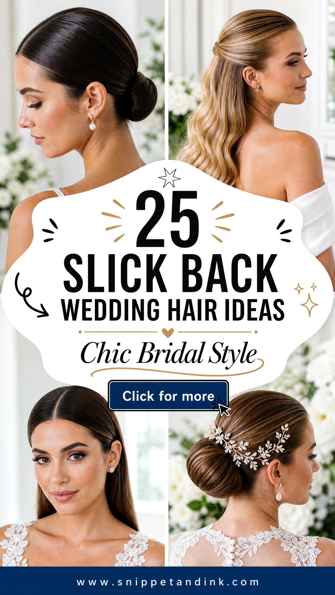 25 Slick Back Wedding Hair Ideas for Chic Bridal Style - 25 Slick Back Wedding Hair Ideas for Chic Bridal Style