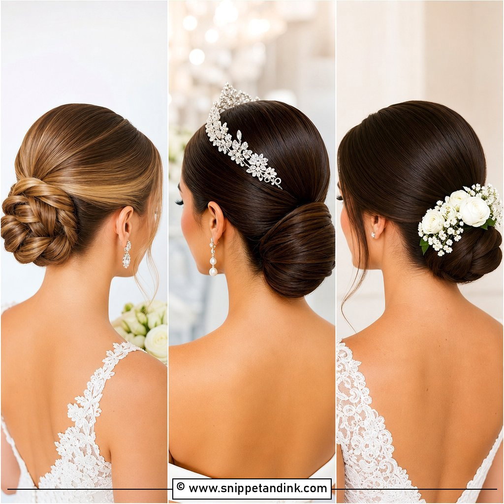 25 Slick Bun Wedding Hairstyles for Modern Brides