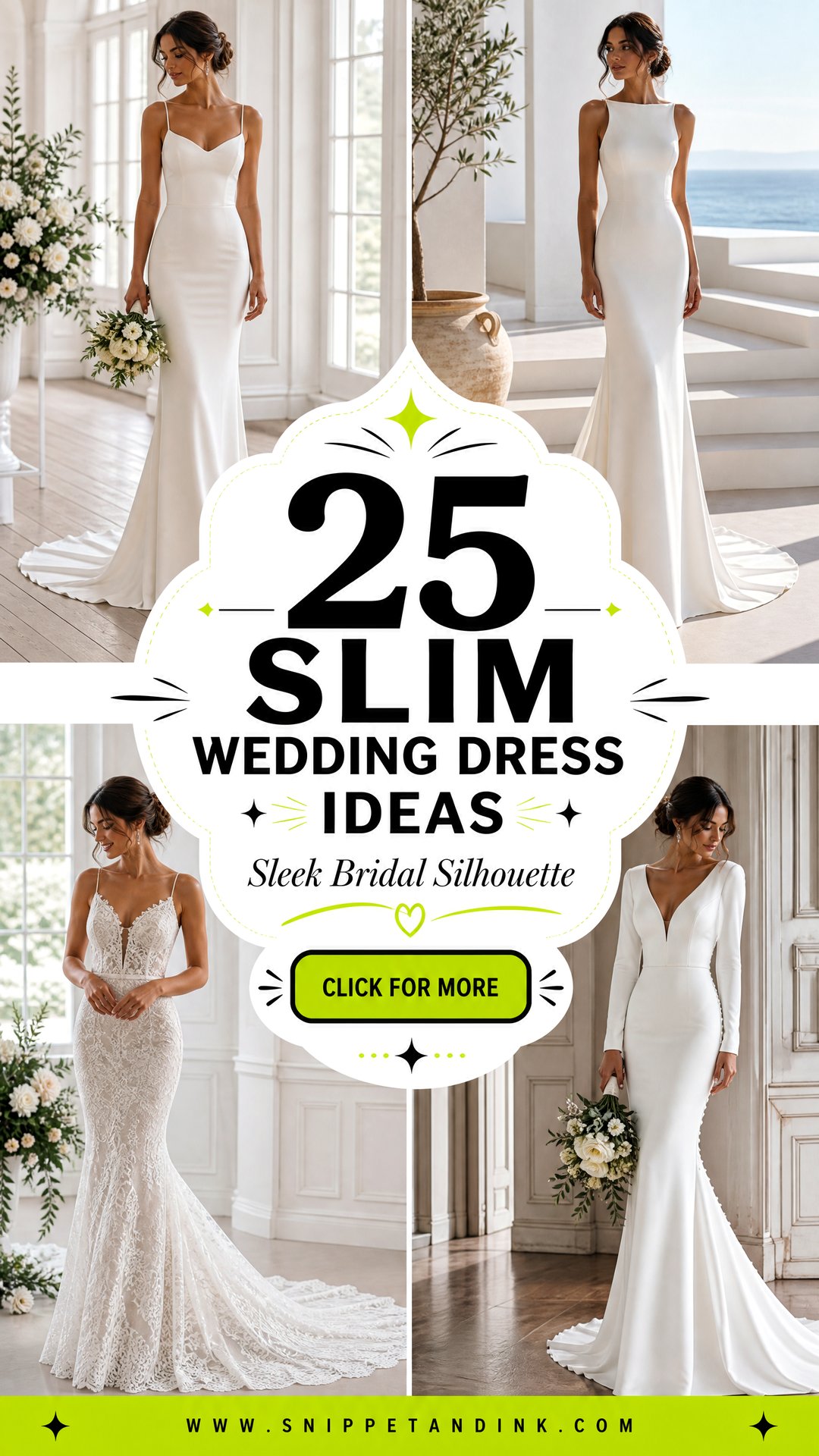 25 Slim Wedding Dress Ideas for a Sleek Bridal Silhouette - 25 Slim Wedding Dress Ideas for a Sleek Bridal Silhouette
