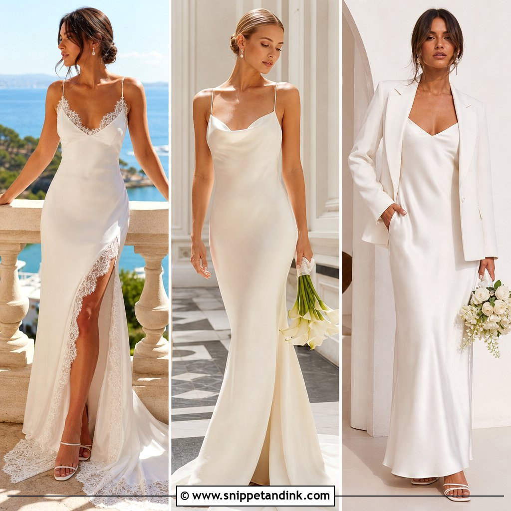25 Slip Wedding Dress Ideas