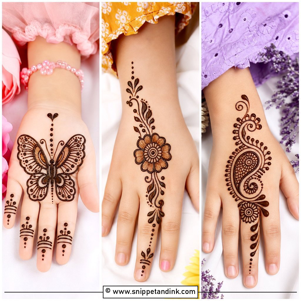 25 Small Kids Mehndi Designs That Are Cute And Easy