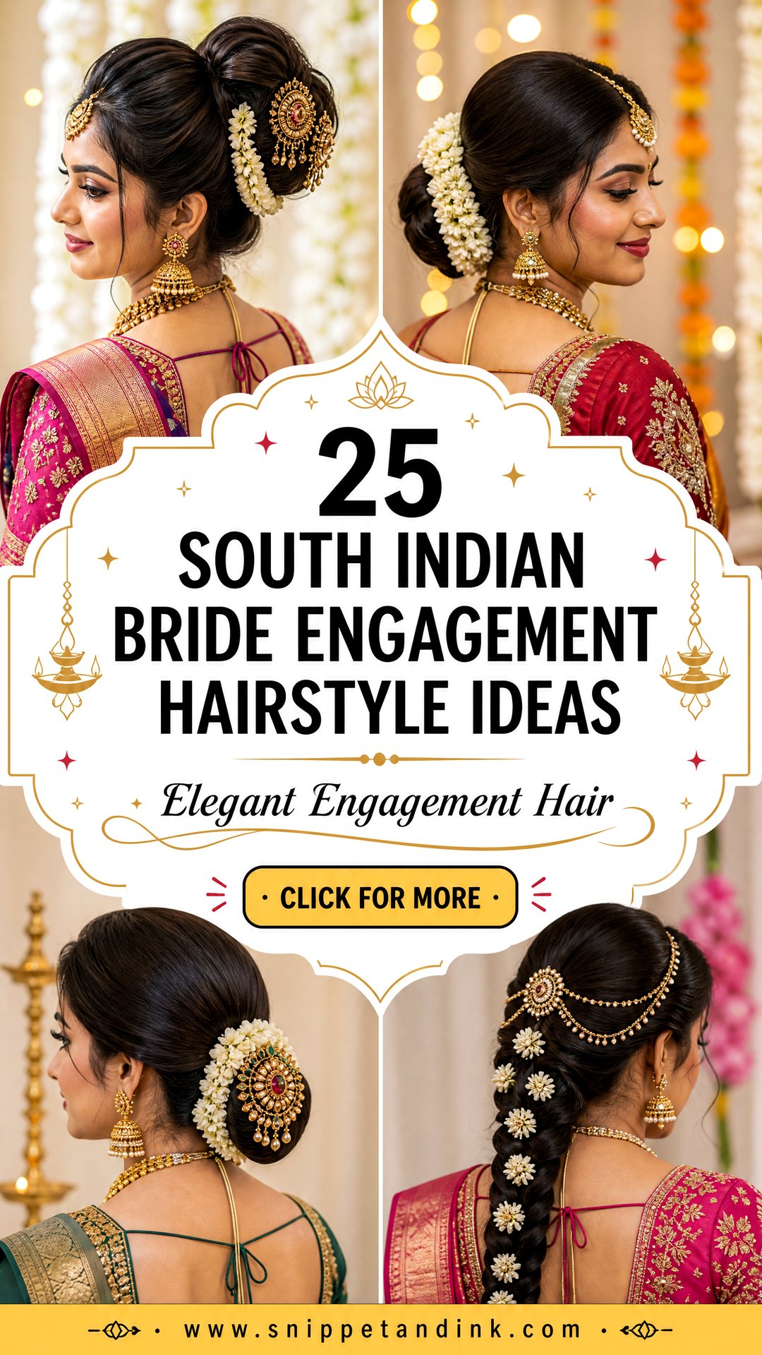 25 South Indian Bride Engagement Hairstyle Ideas - 25 South Indian Bride Engagement Hairstyle Ideas