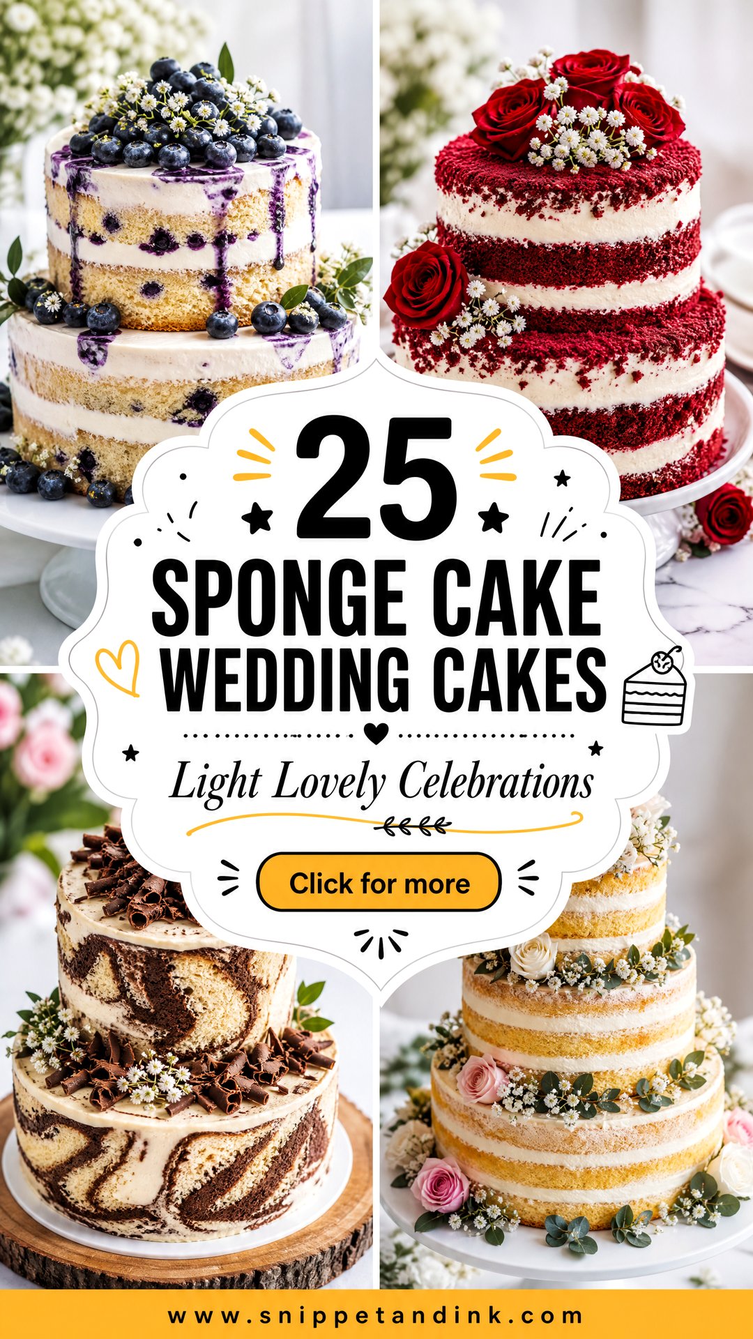 25 Sponge Cake Wedding Cakes for Light Lovely Celebrations - 25 Sponge Cake Wedding Cakes for Light, Lovely Celebrations