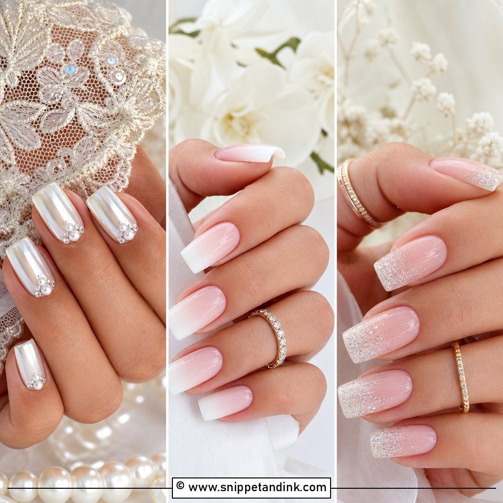 25 Square Bridal Nails For A Chic Wedding Look