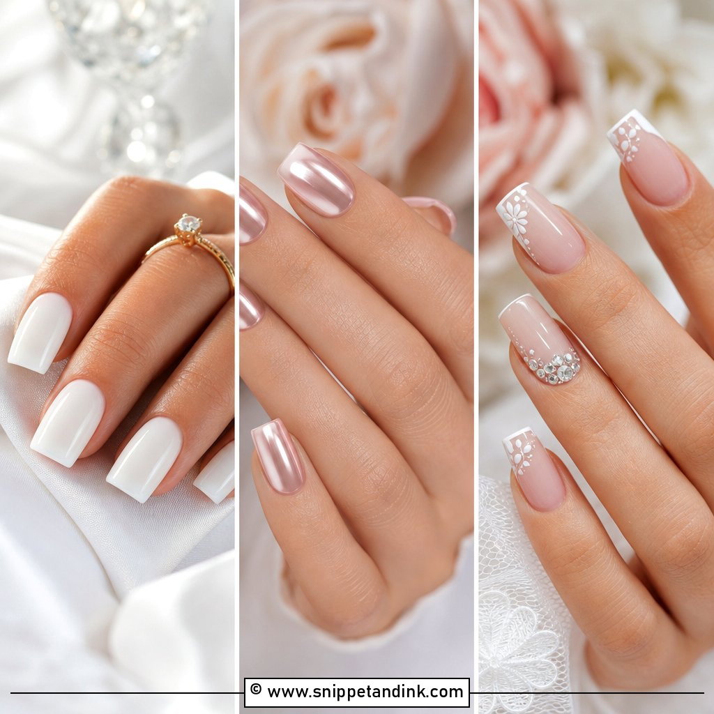 25 Square Wedding Nails for Bride With Chic Detail