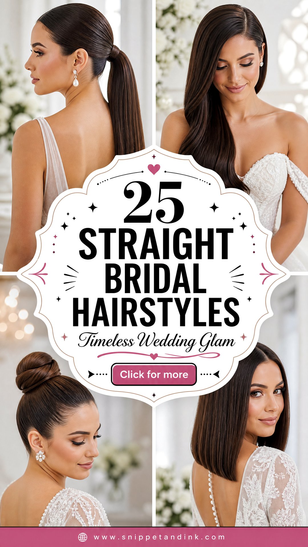 25 Straight Bridal Hairstyles For Timeless Wedding Glam - 25 Straight Bridal Hairstyles For Timeless Wedding Glam