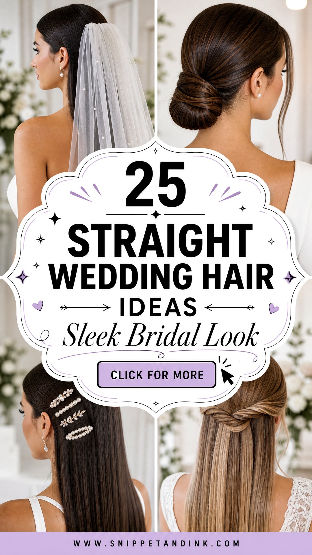 25 Straight Wedding Hair Ideas For A Sleek Bridal Look - 25 Straight Wedding Hair Ideas For A Sleek Bridal Look