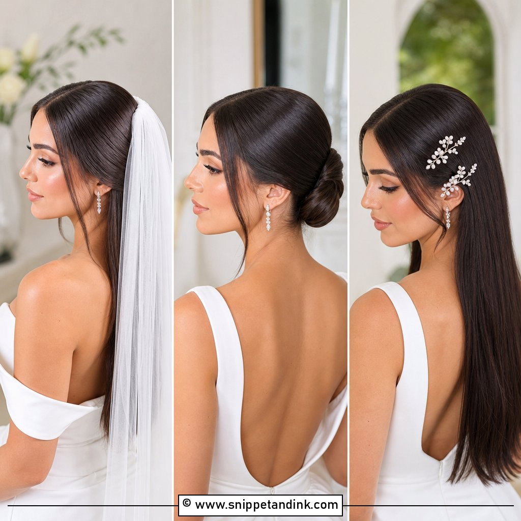 25 Straight Wedding Hair Ideas For A Sleek Bridal Look