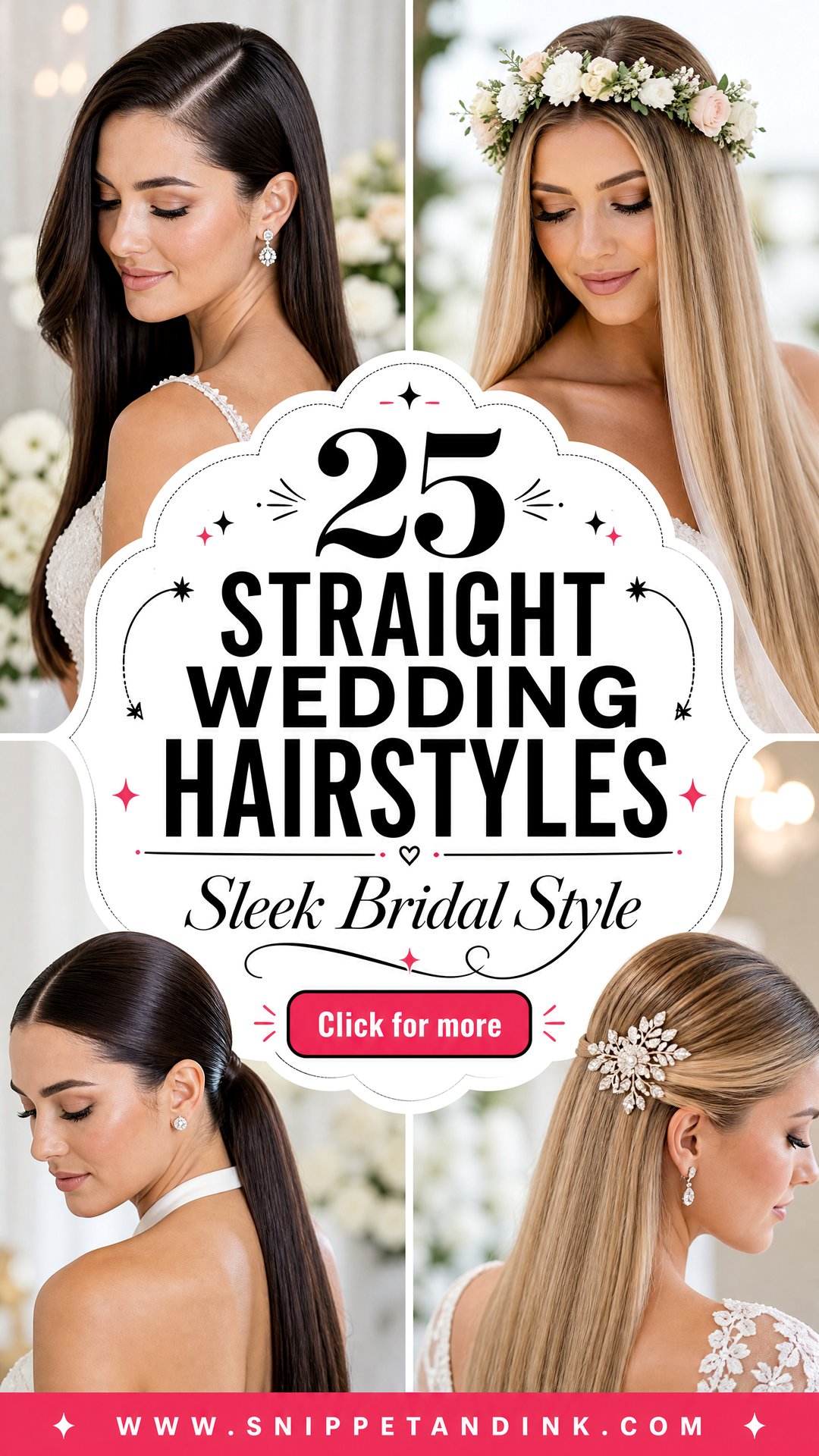 25 Straight Wedding Hairstyles For Sleek Bridal Style - 25 Straight Wedding Hairstyles For Sleek Bridal Style