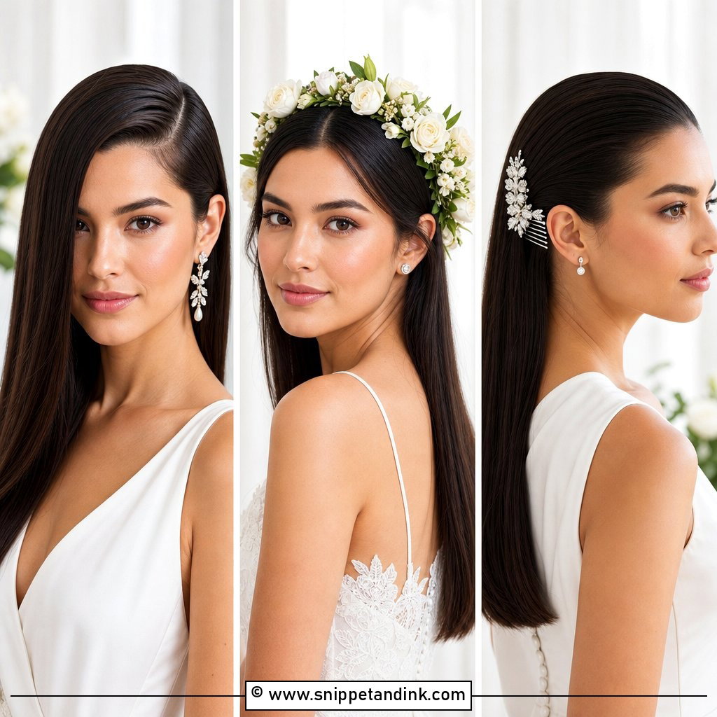 25 Straight Wedding Hairstyles For Sleek Bridal Style