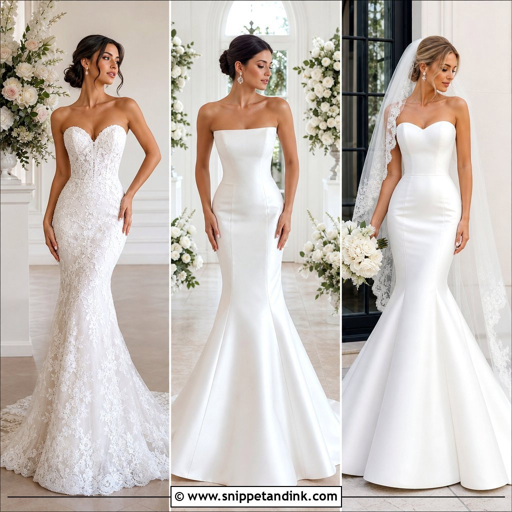 25 Strapless Mermaid Wedding Dress Ideas Glamorous Bridal Looks