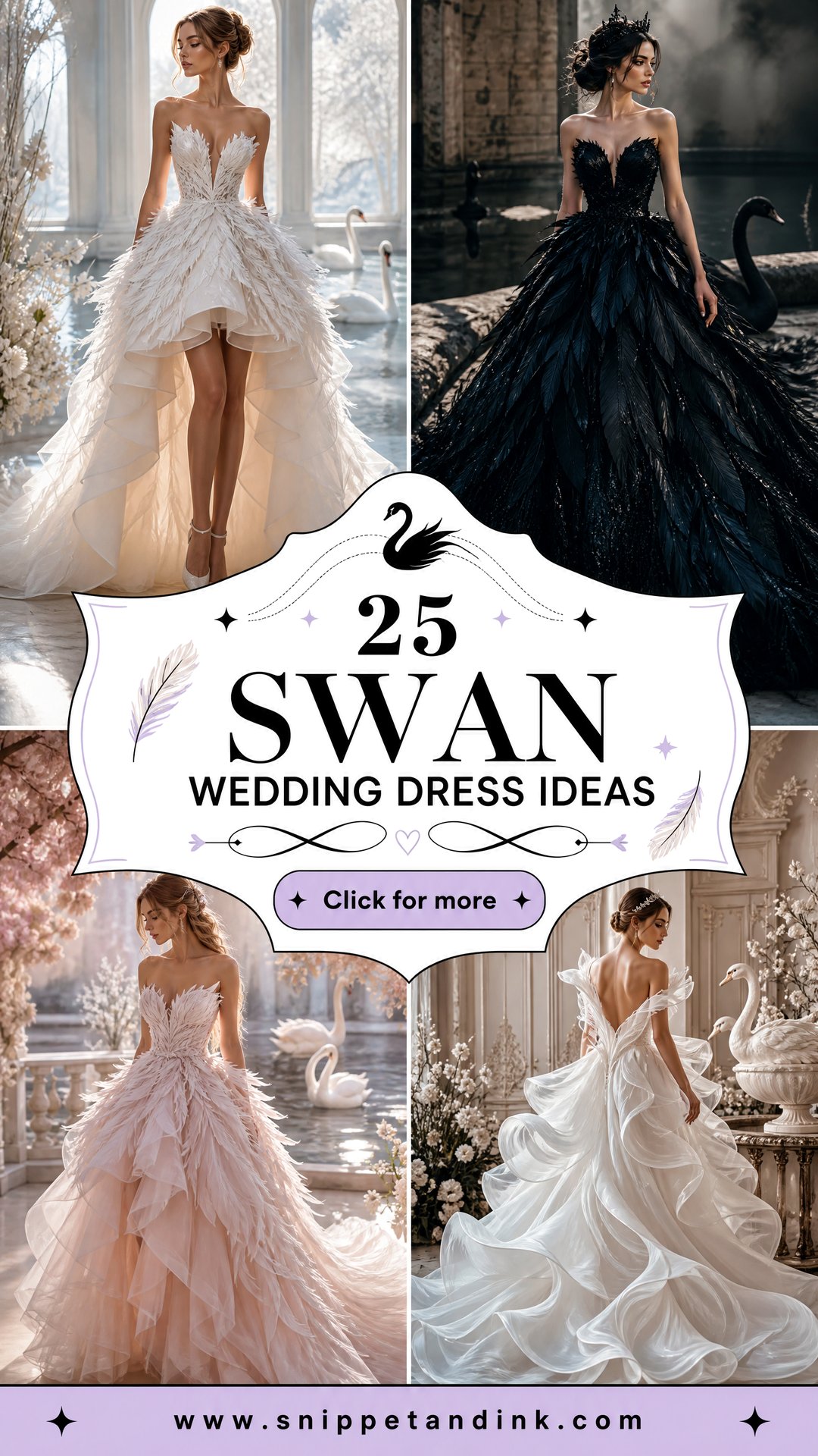 25 Swan Wedding Dress Ideas for an Elegant Storybook Bridal Look - 25 Swan Wedding Dress Ideas for an Elegant Storybook Bridal Look
