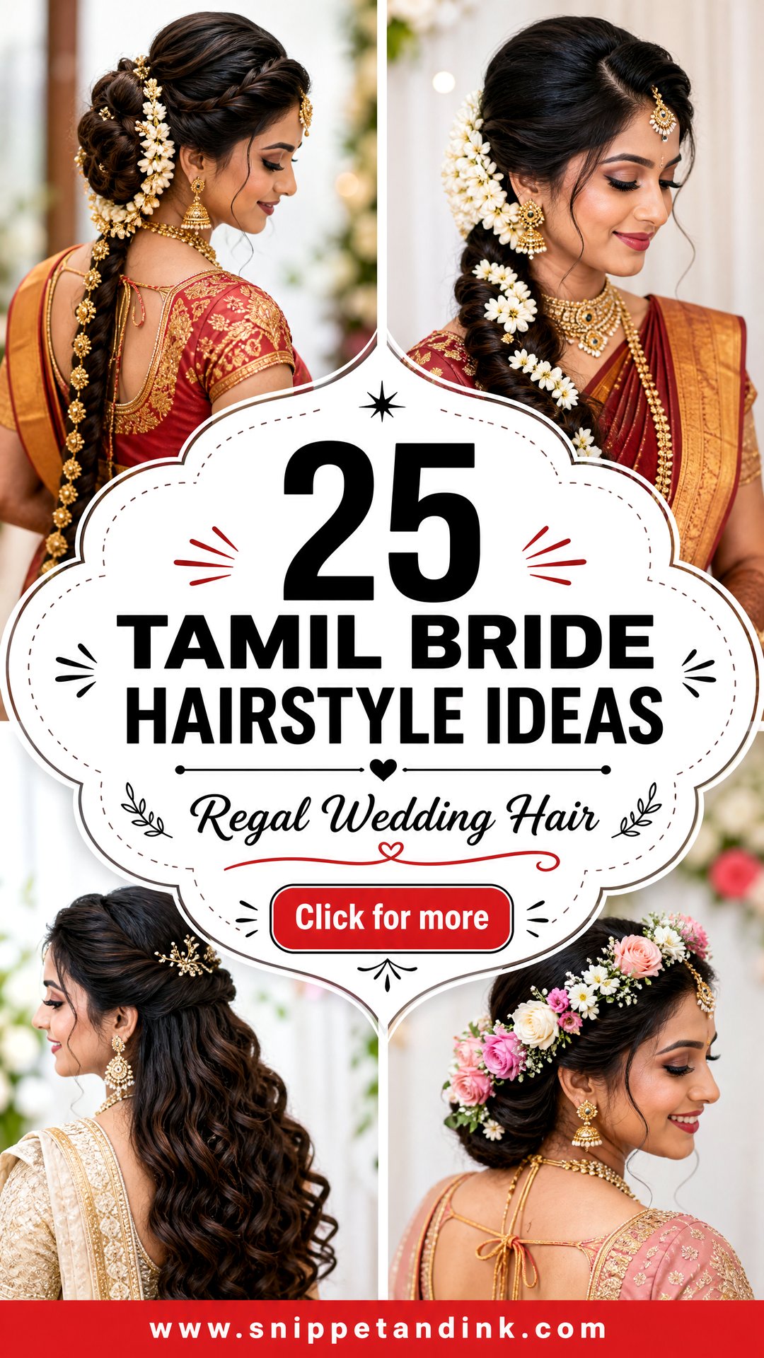 25 Tamil Bride Hairstyle Ideas for a Regal Wedding Look - 25 Tamil Bride Hairstyle Ideas for a Regal Wedding Look
