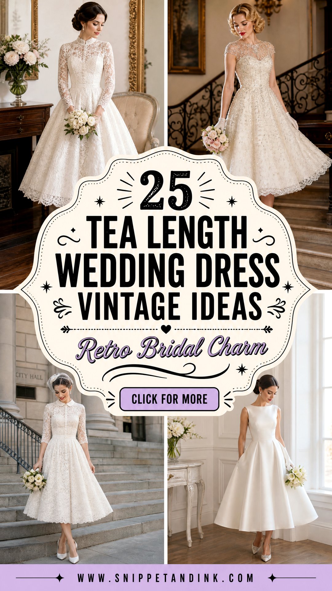25 Tea Length Wedding Dress Vintage Ideas With Retro Charm - 25 Tea Length Wedding Dress Vintage Ideas With Retro Charm