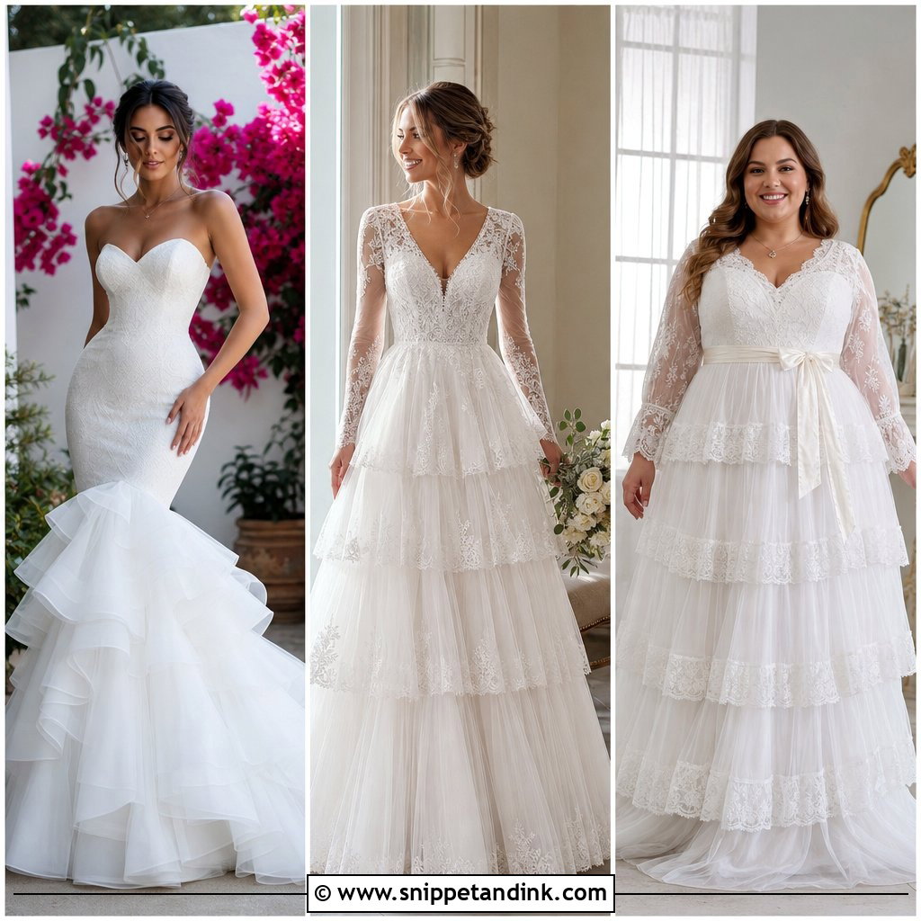 25 Tiered Wedding Dress Ideas for a Romantic, Layered Look