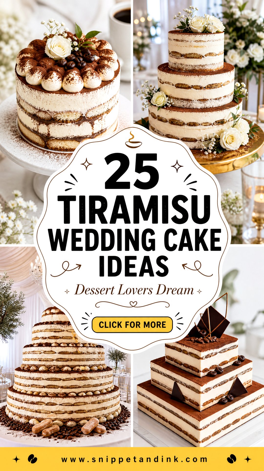 25 Tiramisu Wedding Cake Ideas for Dessert Lovers - 25 Tiramisu Wedding Cake Ideas for Dessert Lovers
