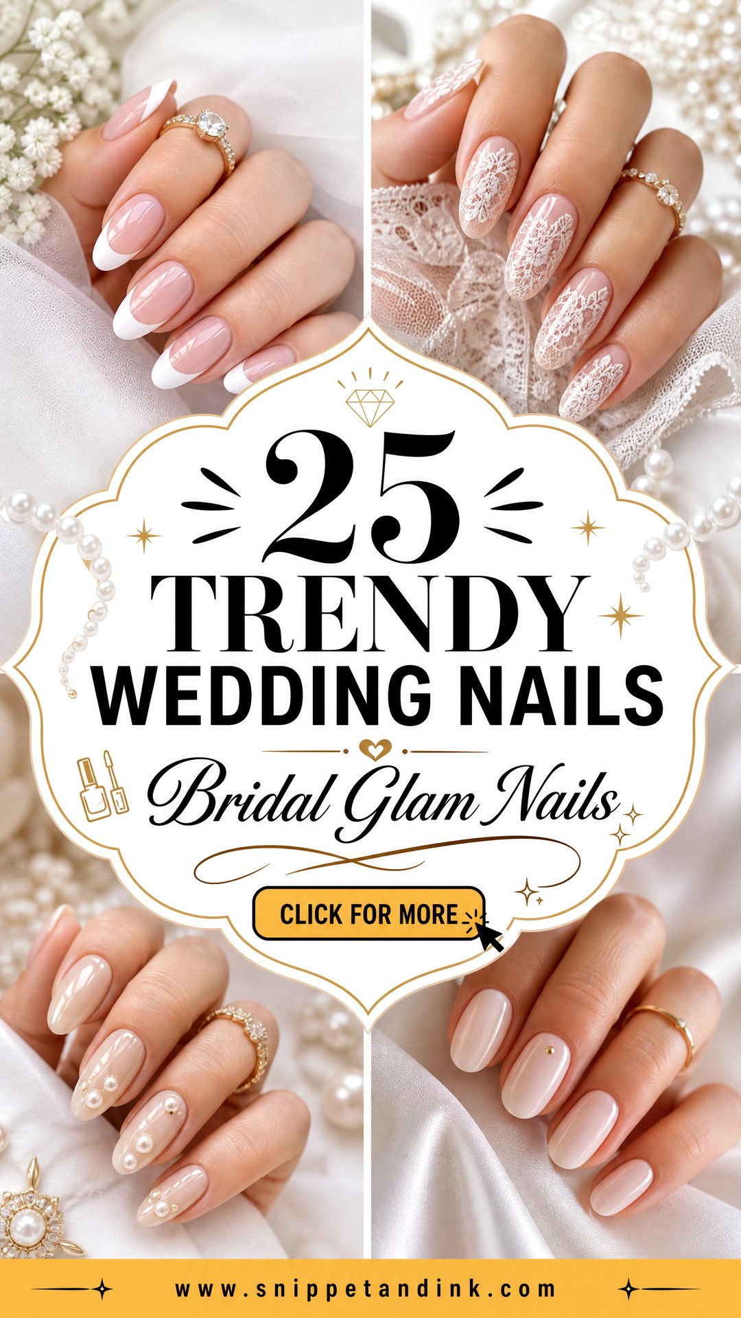 25 Trendy Wedding Nails for Brides Who Love Glam - 25 Trendy Wedding Nails for Brides Who Love Glam