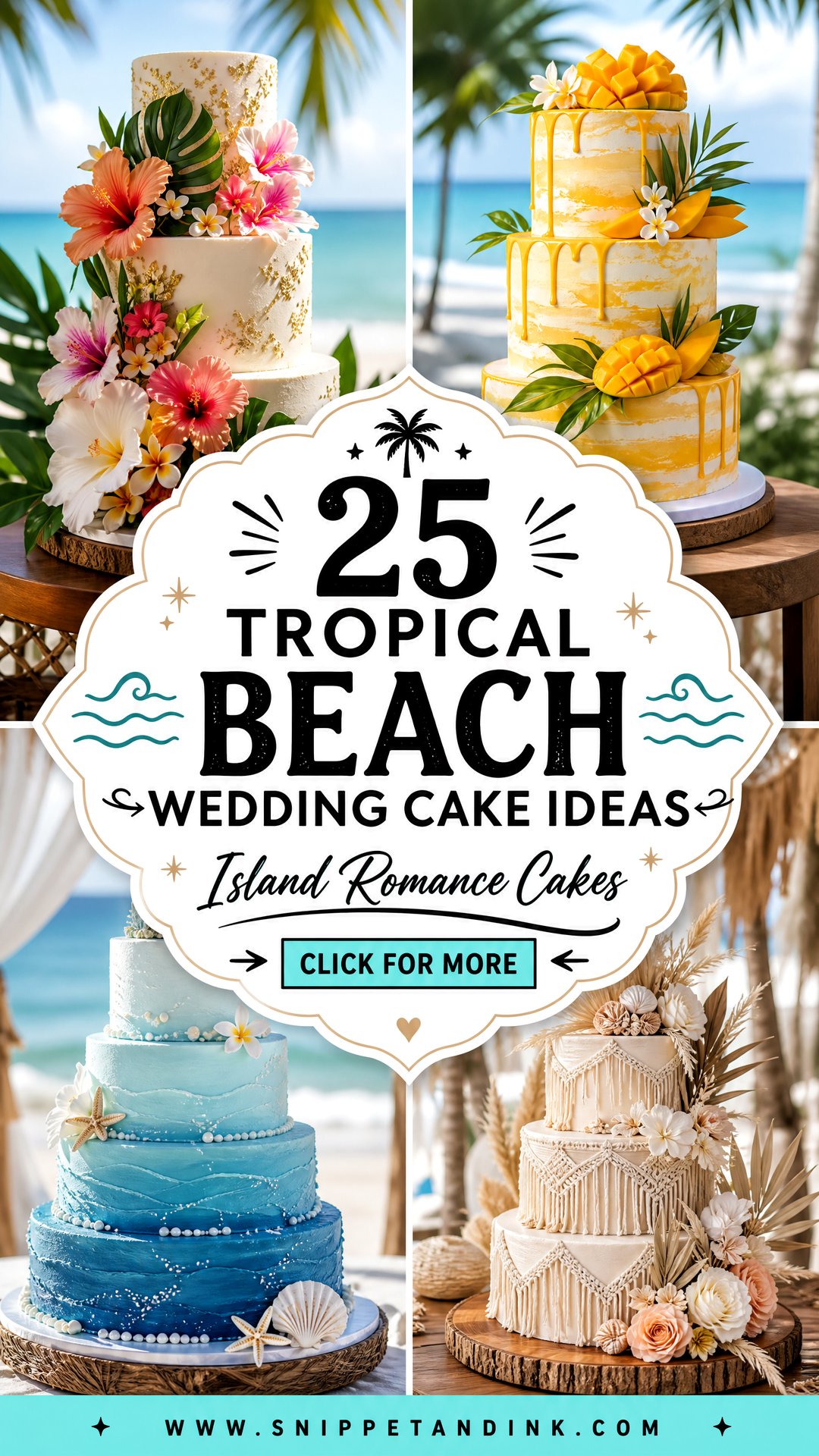 25 Tropical Beach Wedding Cake Ideas for Island Romance - 25 Tropical Beach Wedding Cake Ideas for Island Romance