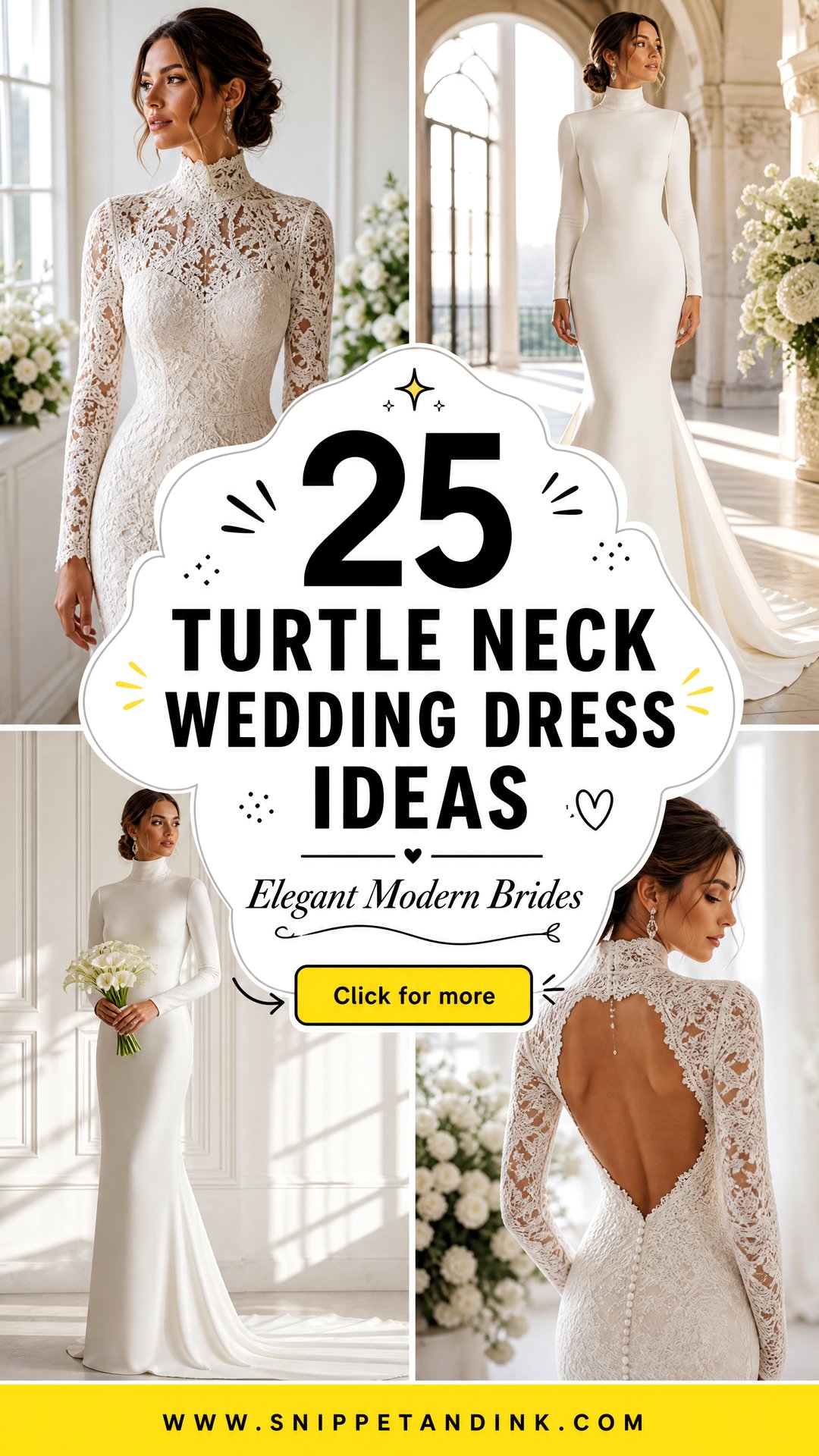 25 Turtle Neck Wedding Dress Ideas for Elegant Brides Now - 25 Turtle Neck Wedding Dress Ideas for Elegant Brides Now