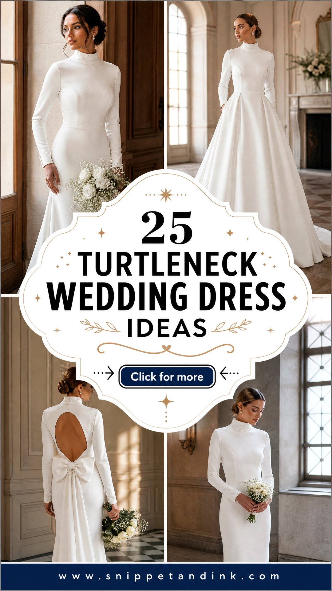 25 Turtleneck Wedding Dress Ideas for Chic Winter Brides - 25 Turtleneck Wedding Dress Ideas for Chic Winter Brides