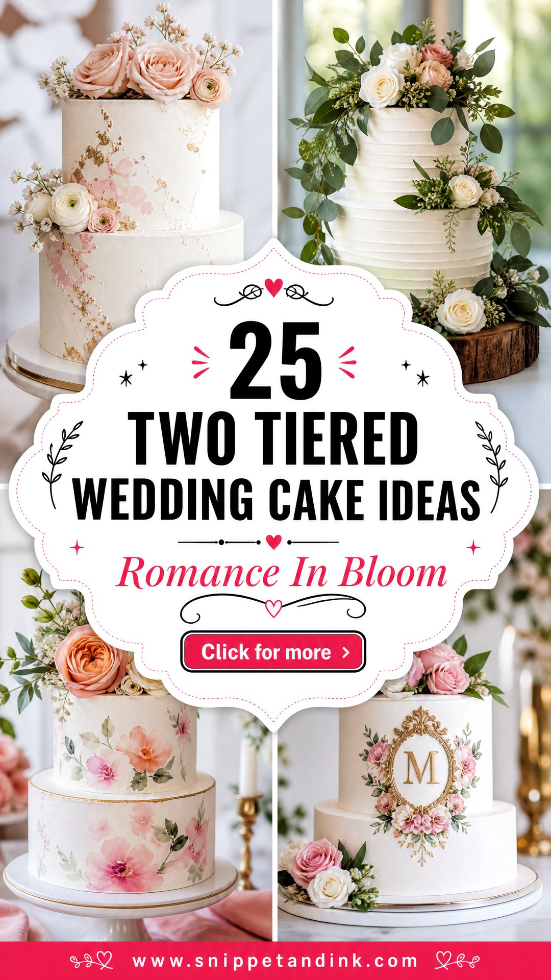 25 Two Tiered Wedding Cake Ideas with Flowers for Romance - 25 Two Tiered Wedding Cake Ideas with Flowers for Romance