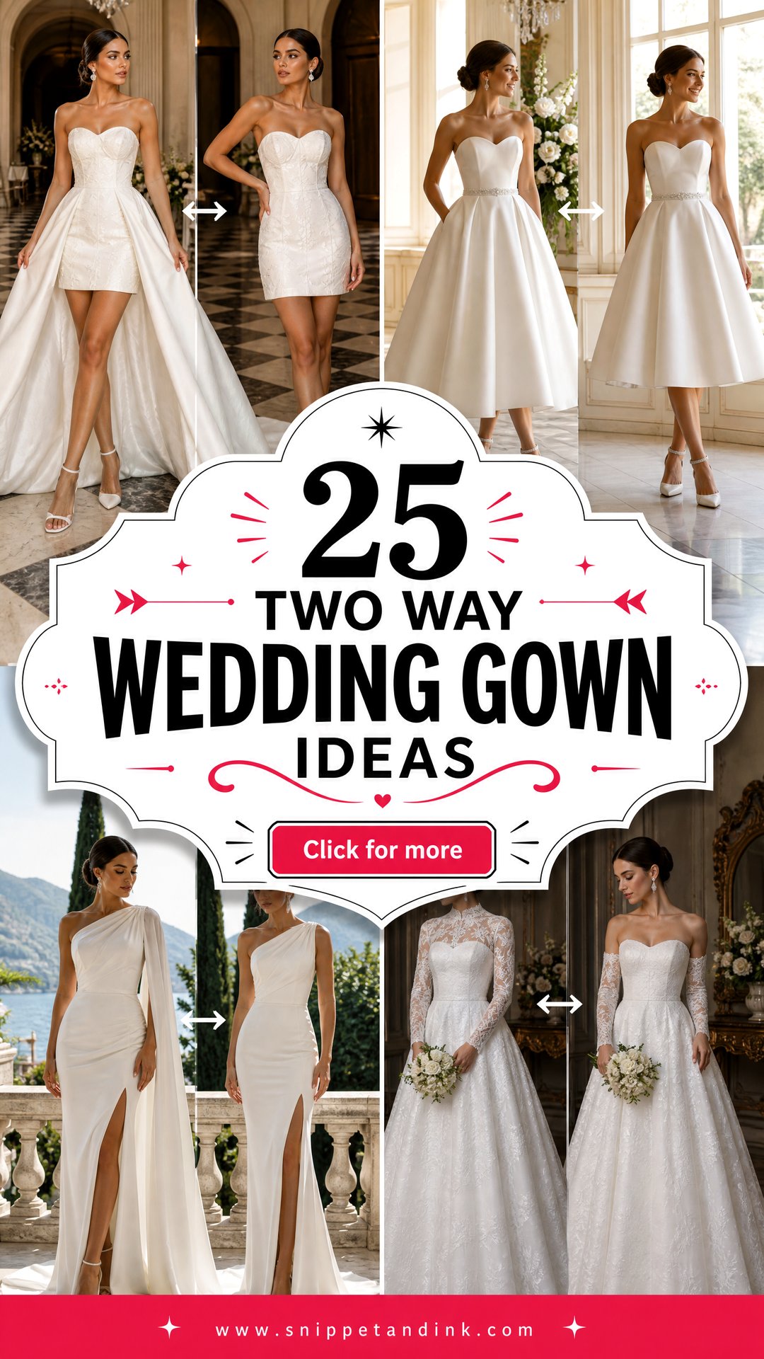 25 Two Way Wedding Gown Ideas for a Stunning Second Look - 25 Two Way Wedding Gown Ideas for a Stunning Second Look