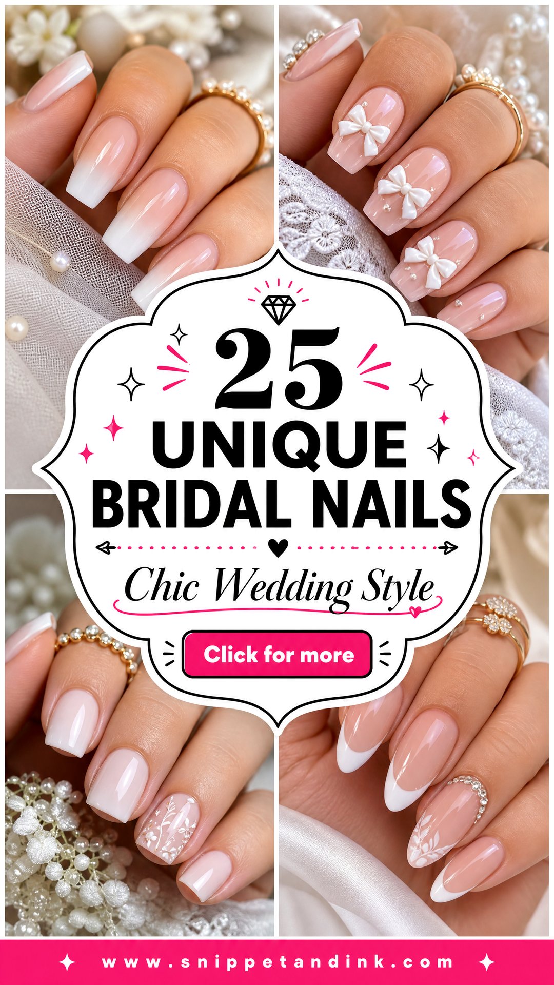 25 Unique Bridal Nails for Chic Wedding Day Style - 25 Unique Bridal Nails for Chic Wedding Day Style